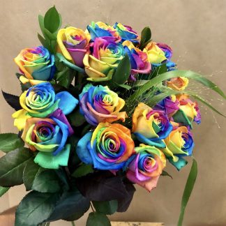 18 Rainbow Rose Bouquet