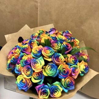 40 Rainbow Roses