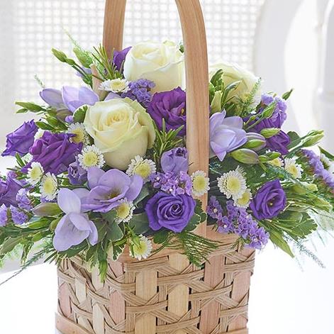 Large Scented Lilac and White Basket