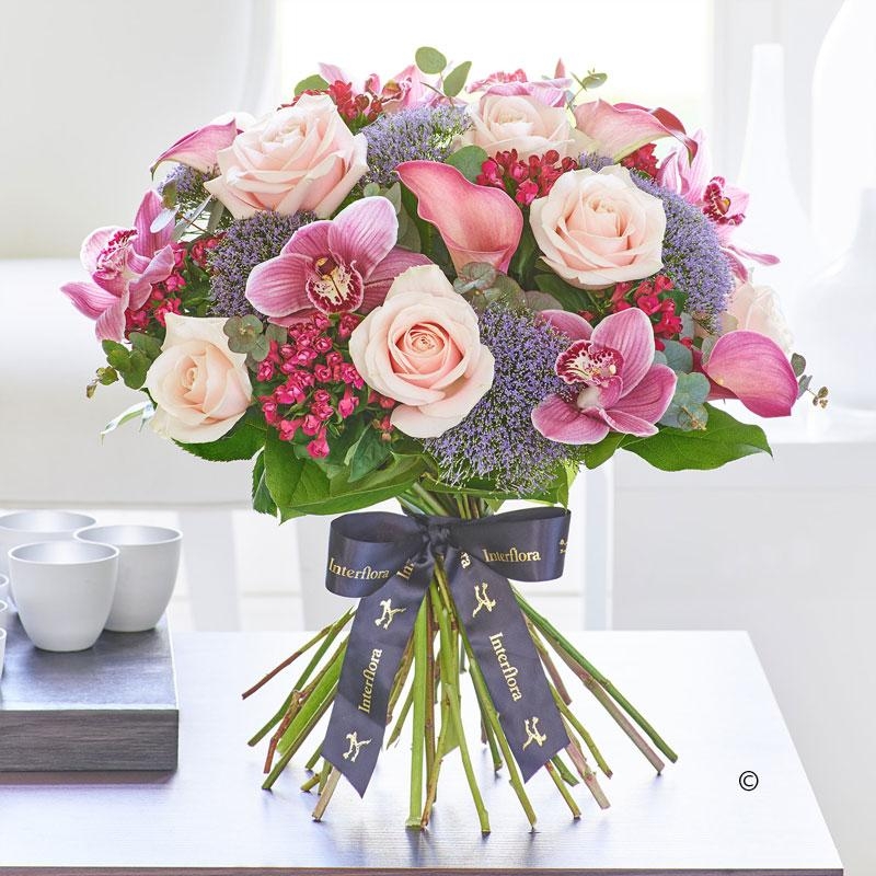 Luxury Calla Lily and Orchid Blush Pink Handtied